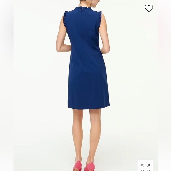 J. Crew Factory Petite Ruffleneck suit dress BO460 Navy 2P 2 - Picture 3 of 6
